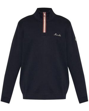 Moncler Cotton Polyamide Turtleneck Jumper - Blue