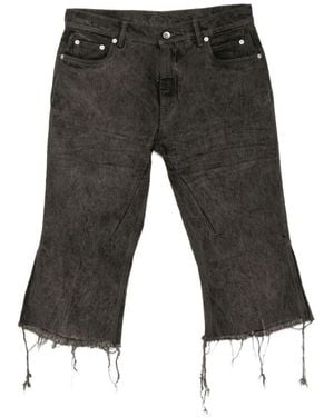 Rick Owens Denim Slim Bermuda Shorts - Gray