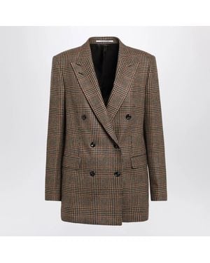 Tagliatore Double-Breasted Prince Of Wales Jacket - Brown