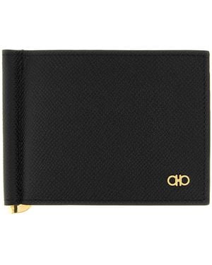 Ferragamo Calfskin Money Clip - Black