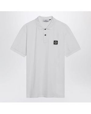 Stone Island Polo Shirt With Logo Patch - White