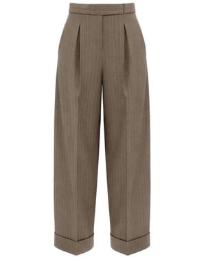 Max Mara Pinstripe Pants - Brown