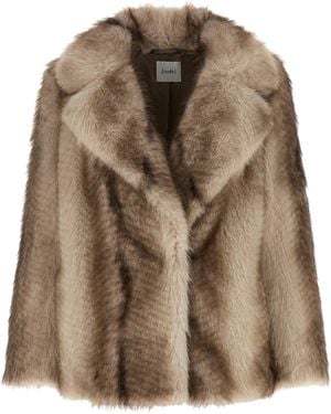 Nude Faux Fur Jacket - Brown