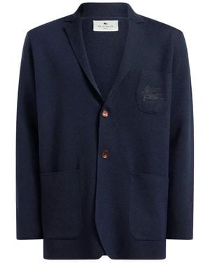 Etro Roma Knitted Sport Jacket - Blue