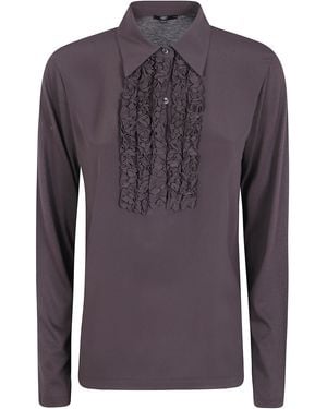 Seventy Jersey Crepe Polo Neck Sweater - Blue