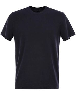 Fedeli Stretch Linen Short-Sleeved T-Shirt - Black
