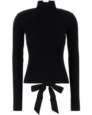 Balenciaga Lace Turtleneck - Black