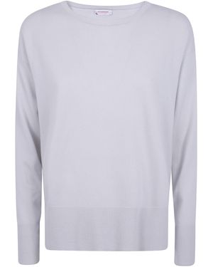Rossopuro Long Sleeved Boat Neckline Over Sweater - White