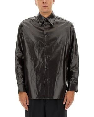 MM6 by Maison Margiela Shiny Linen Shirt - Grey