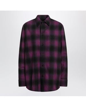 Balenciaga Checked Shirt - Purple