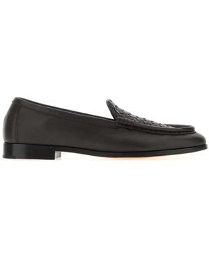 Bottega Veneta Dark Leather Silenzio Loafers - Black