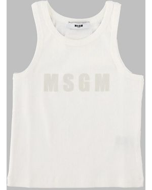 MSGM Ribbon Tank Top Girl - White