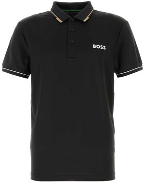 BOSS Stretch Polyester Polo Shirt - Black