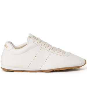 Miu Miu Plume Nappa Leather Trainers - White