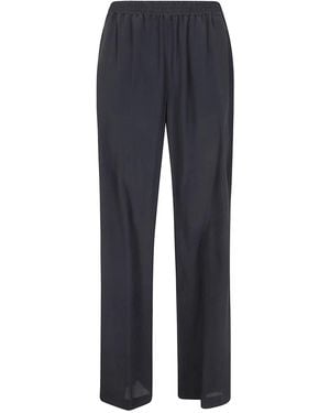 Seventy Crepe Mixed Silk Pants - Blue
