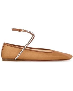 AMINA MUADDI Mesh Ane Ballerinas - White