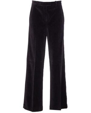 Circolo 1901 Cotton Wide-Leg Pants - Blue