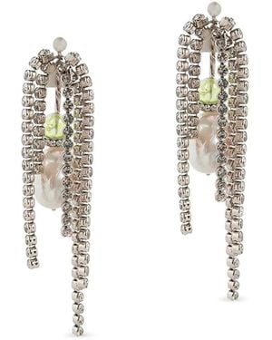 Dries Van Noten Pendant Earrings - White