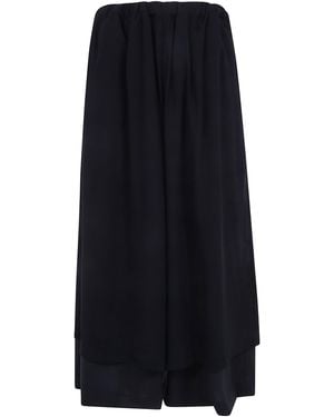 Comme des Garçons Light Wool Tropical Wide Leg Trousers - Black