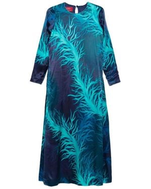 F.R.S For Restless Sleepers Printed Silk Dress - Blue