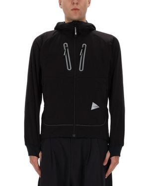 and wander Nylon Sports Jacket - Black