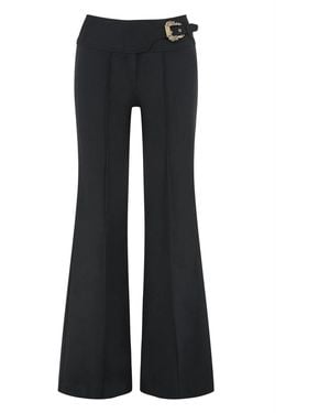 Versace Jeans Couture High-Waist Wide-Leg Pants - Black