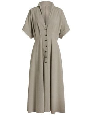 Alberta Ferretti Tweed Viscose Polyester Dress - Natural