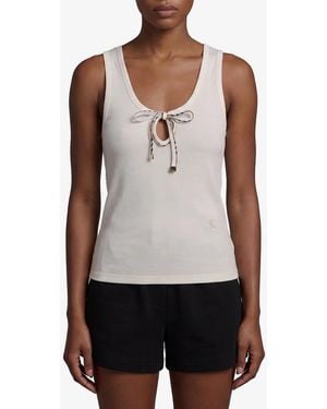 Burberry Tierra Lace-Up Top - White