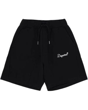 DSquared² Shorts With Logo Embroidery - Black