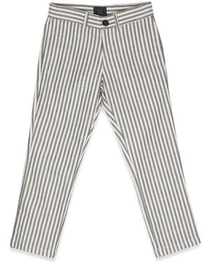 Fay Striped Pants - Gray