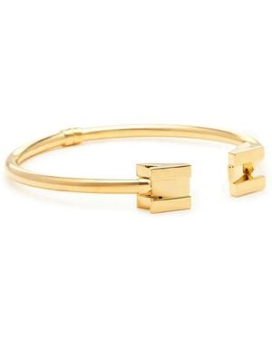 Elisabetta Franchi Geometric Logo Necklace - Metallic