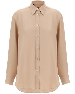 Brioni Cady Silk Shirt - Natural
