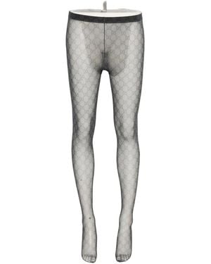 Gucci Printed Stretch Nylon Tights - Grey