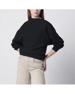 6397 Mudcoloured Draped Sweatshirt - Black