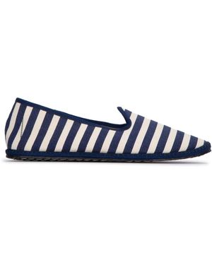 Vibi Venezia Stripped Slip On Ballerinas - White