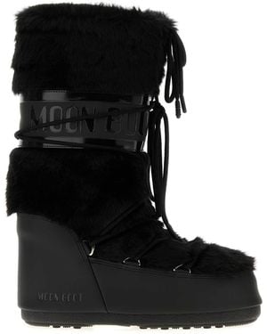 Moon Boot Icon High Faux Fur Boots - Black