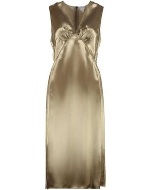 Bottega Veneta Satin Dress For - Natural