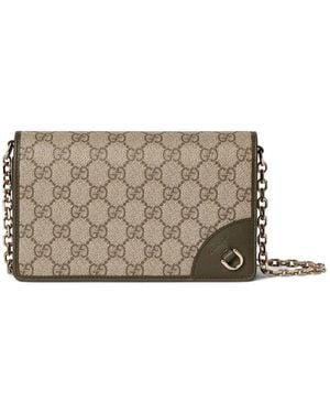 Gucci Gg Emblem Chain Wallet - Grey
