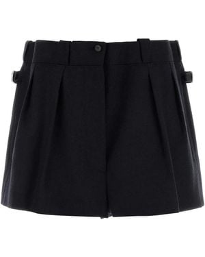 Prada Midnight Wool Shorts - Black