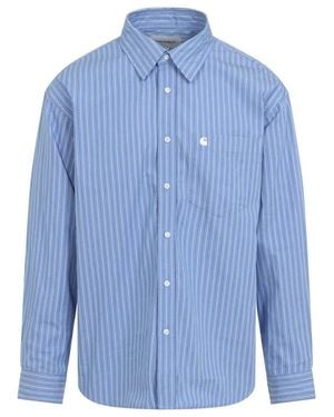 Carhartt Keene Stripe Curacao L/ Keene Shirt - Blue