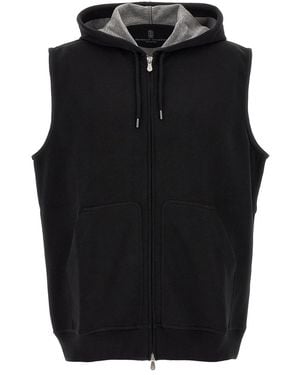 Brunello Cucinelli Hooded Vest - Black