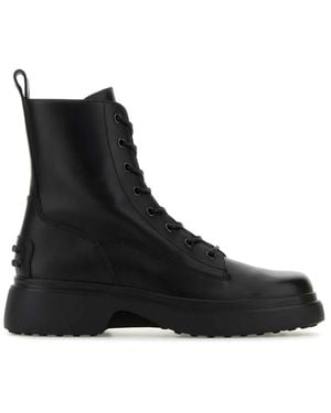 Tod's Leather Ankle Boots - Black