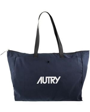 Autry Nylon Tote Bag With Clutch - Blue