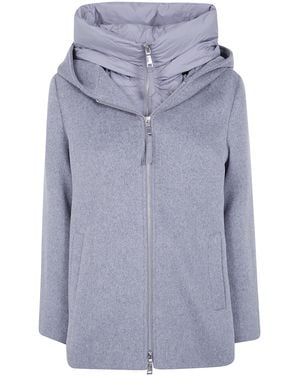 Seventy Nylon Details Short Coat - Blue
