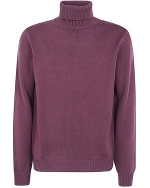 Nuur Long Sleeves Turtle Neck Jumper - Purple