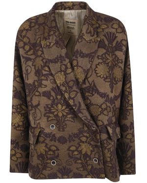 Uma Wang "Etillade" Crossword Jacket - Brown