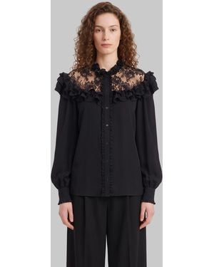 Chloé Crêpe De Chine And Lace Blouse - Black