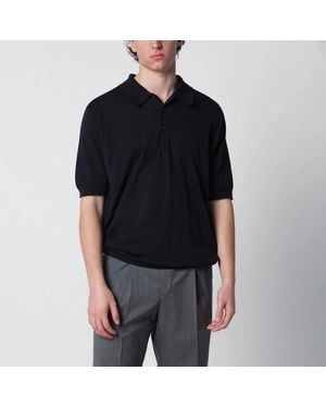 John Smedley Isis Cotton Polo Shirt - Black