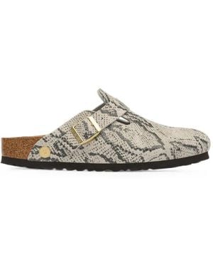 Birkenstock "Boston" Snake Sandal - White