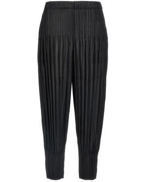 Pleats Please Issey Miyake 'Fluffy Basics' Trousers - Black